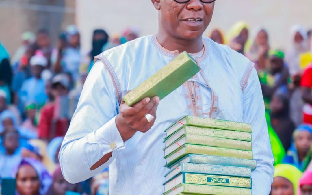 Le Député Salmana à l’école Coranique gogo djanguirdé, carrefour Gounougaya, février 2025, Arrondissement de Maroua 2.